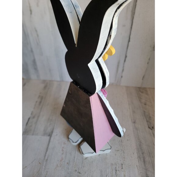 Vintage rabbit white folk art Easter standing spring home decor figure - Picture 10 of 11